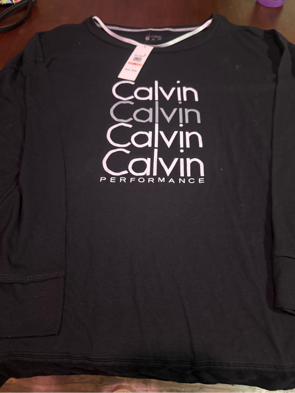 Calvin Klein Black Long-Sleeve Logo Tee